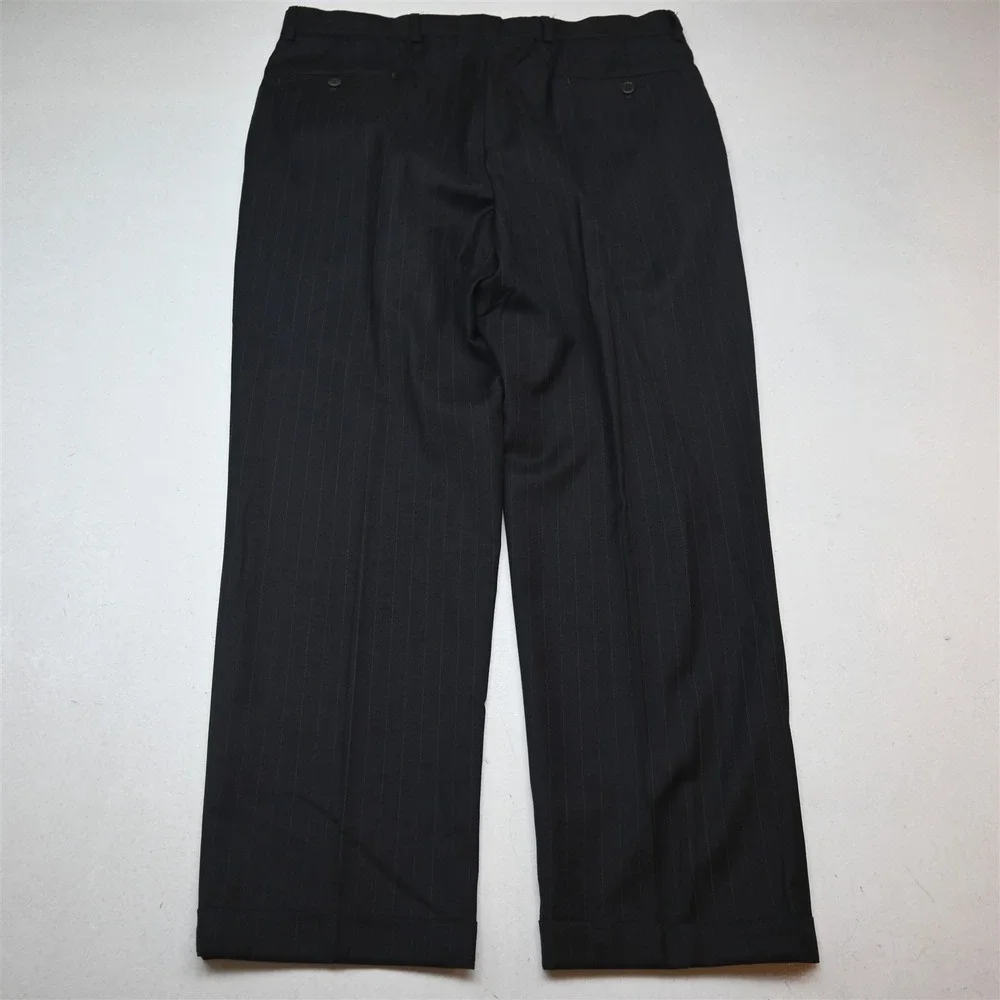 Jos A Bank 42S 38x30 Gray Striped 100% Wool Mens Jacket Pants Suit